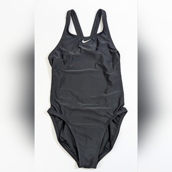 Nike Other - Nike Women's Racerback Swimsuit, Size 6 Black One-Piece, Logo Swimming Beach